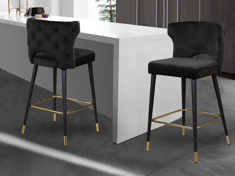 Kelly Velvet Bar Stool (Set of 2)