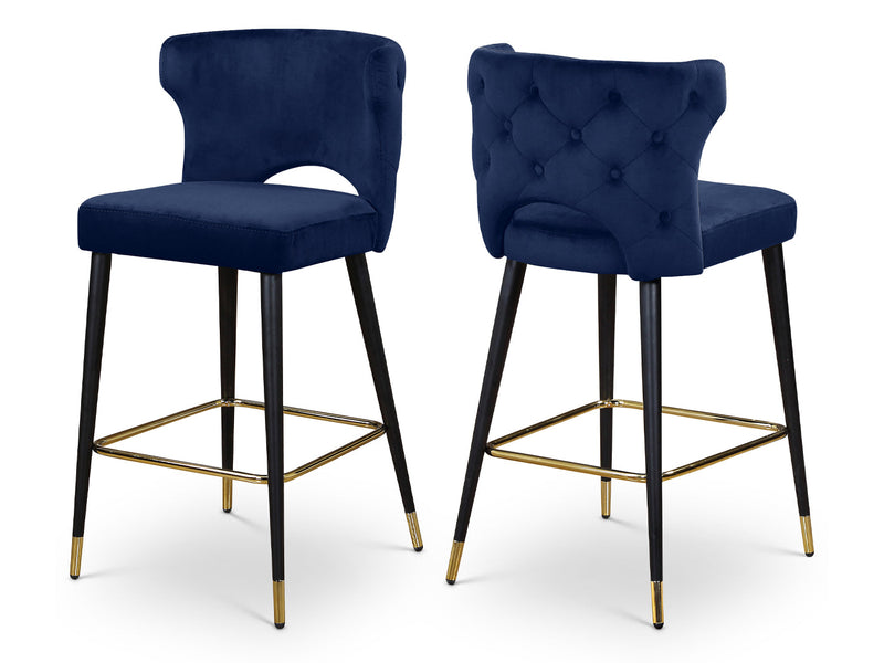 Kelly Velvet Bar Stool (Set of 2)