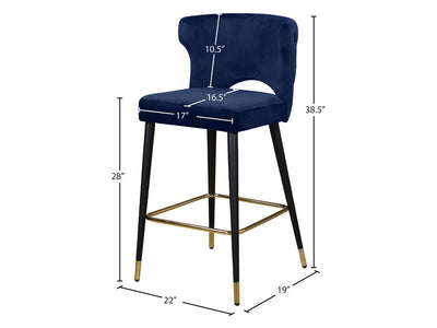 Kelly Velvet Bar Stool (Set of 2)