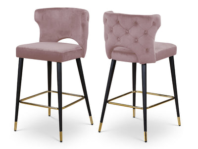 Kelly Velvet Bar Stool (Set of 2)