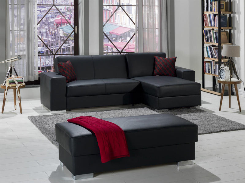Kobe 101" Wide Square Arm Convertible Sectional