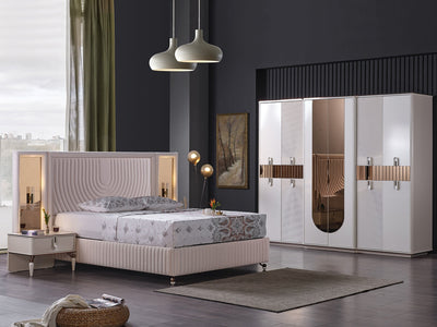 Kuvars 102" Wide 6 Door Wardrobe