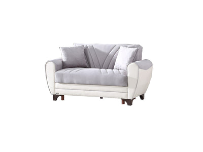 Leydi 66" Wide Round Arm Convertible Loveseat