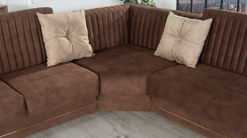 Line 127" Wide Convertible Square Arm Sectional