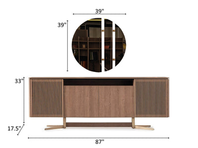 Lizbonar 87" Wide Buffet With Mirror