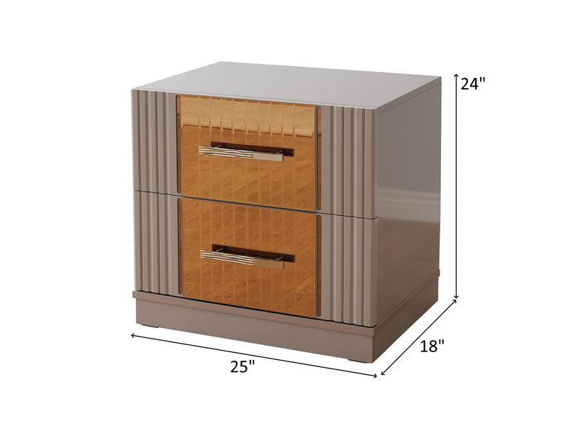 Lorenzoo 25" Wide 2 Drawer Nightstand