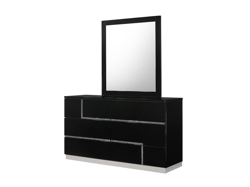 Lucca 55.2" Wide 6 Drawer Dresser With Mirror