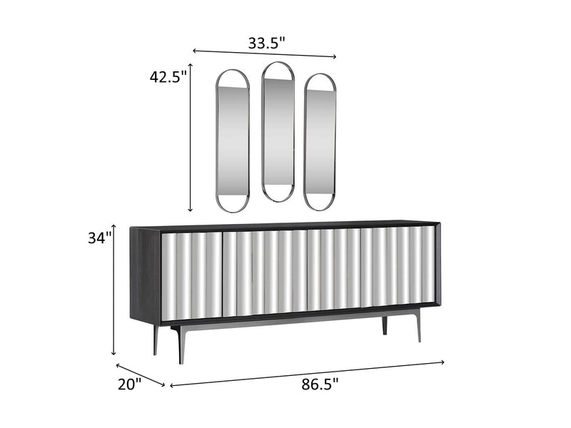 Luca 86.5" Wide Buffet With Mirror