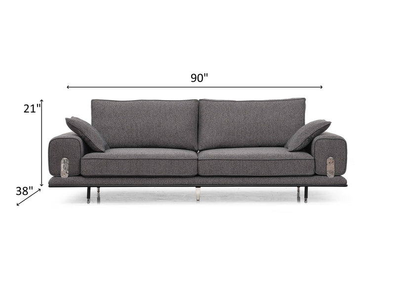 Luccas Silver 90" Wide Extendable Sofa