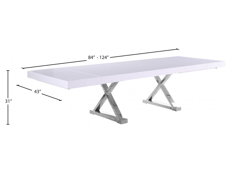 Excel 124" / 84" Wide Extendable 12 Person Dining Table