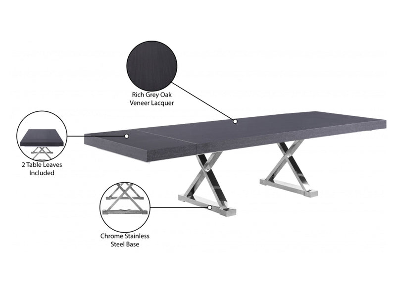 Excel 124" / 84" Wide Extendable 12 Person Dining Table