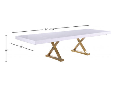 Excel 124" / 84" Wide Extendable 12 Person Dining Table