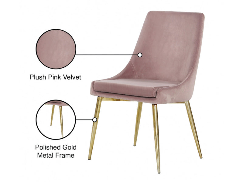 Karina 19.5" Wide Gold Leg Dining Chair (Set of 2)