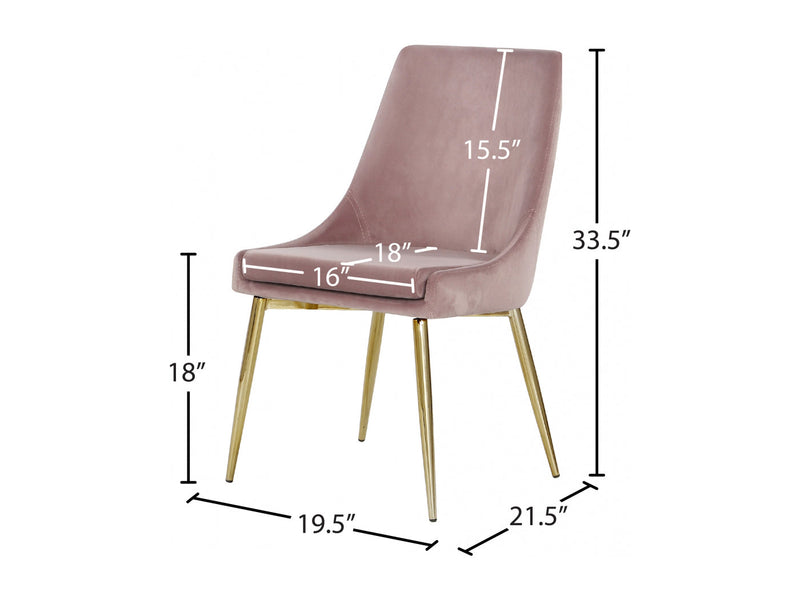 Karina 19.5" Wide Gold Leg Dining Chair (Set of 2)