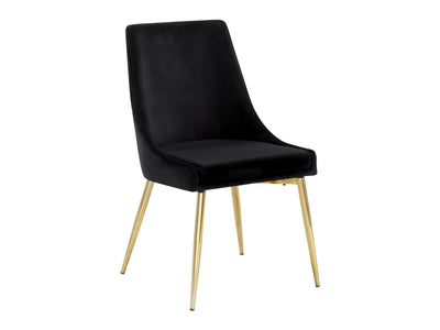 Karina 19.5" Wide Gold Leg Dining Chair (Set of 2)