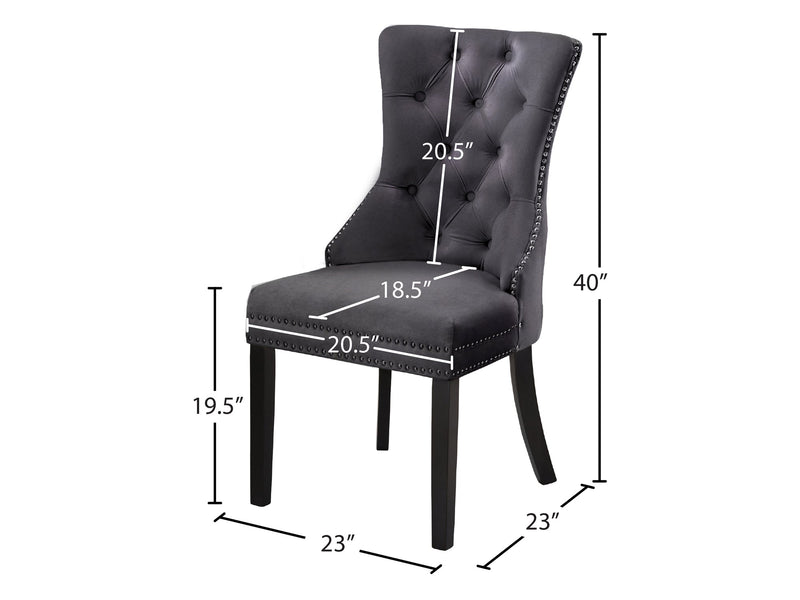 Nikki 23" Wide Velvet Dining Chair (Set of 2)