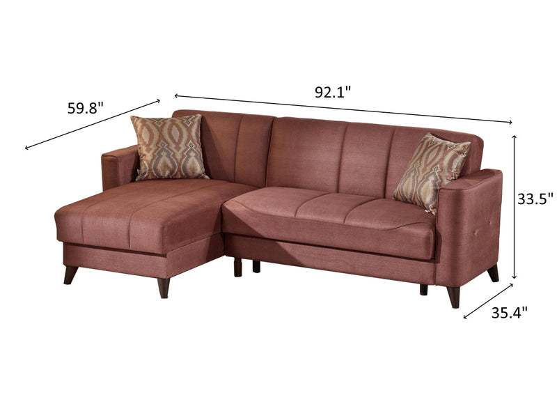 Midas 92.1" Wide Square Arm Convertible Sectional