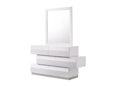 Milan 55" Wide 6 Drawer Dresser With Mirror
