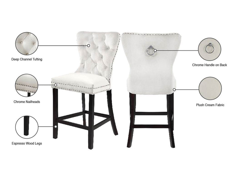 Nikki Velvet Bar Stool (Set of 2)