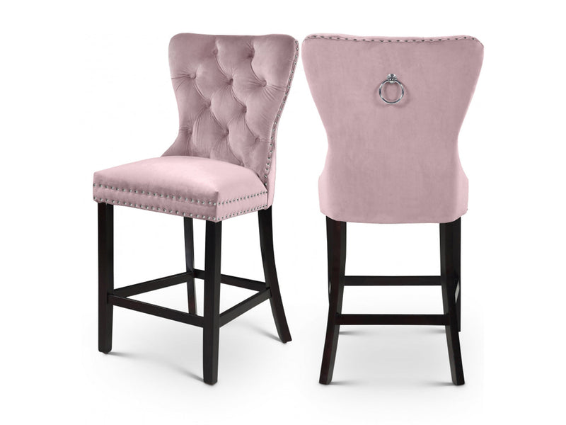 Nikki Velvet Bar Stool (Set of 2)