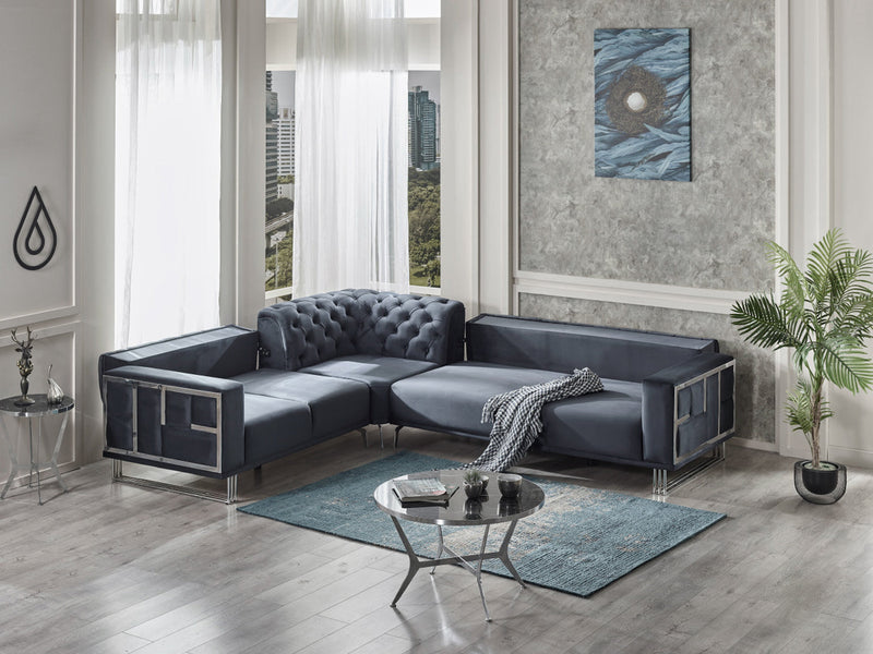 Puzzle 118" / 98" Wide Tufted Extendable Sectional
