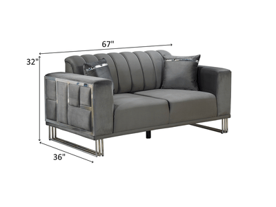 Puzzle 67" Wide Striped Extendable Loveseat