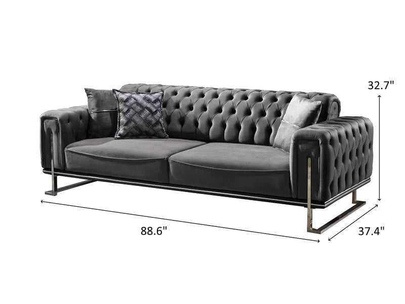 Rolex 88.6" Wide Extendable Tufted Sofa