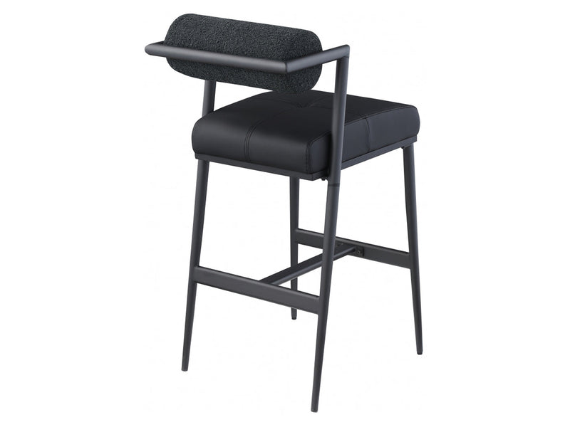 Stryker Boucle & Leather Bar Stool (Set of 2)