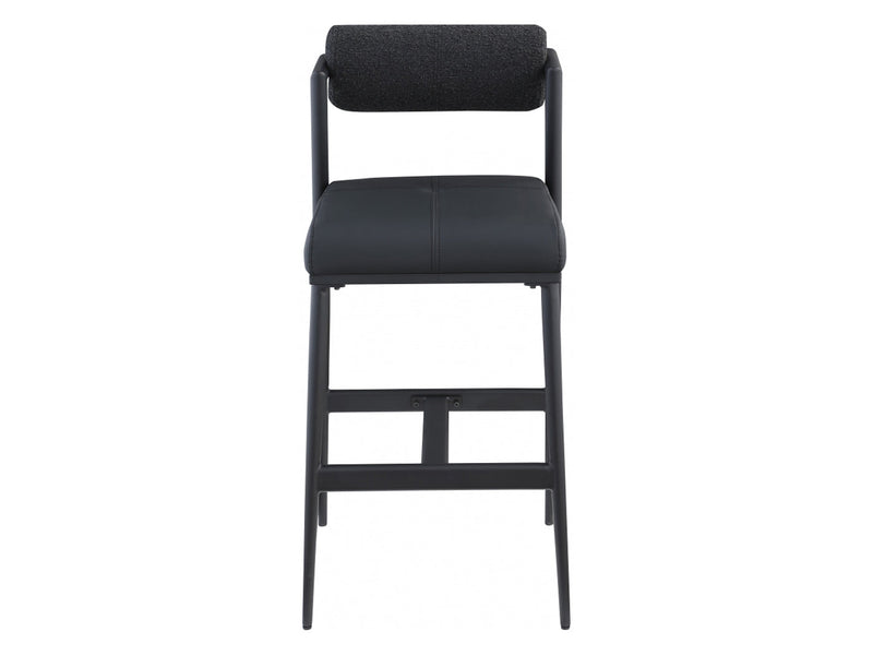 Stryker Boucle & Leather Bar Stool (Set of 2)