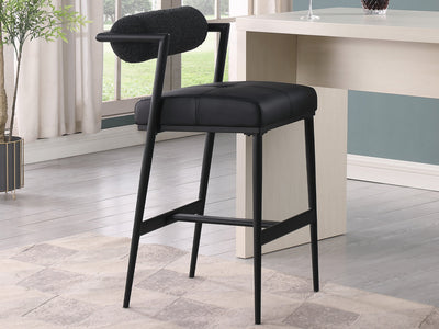 Stryker Boucle & Leather Bar Stool (Set of 2)