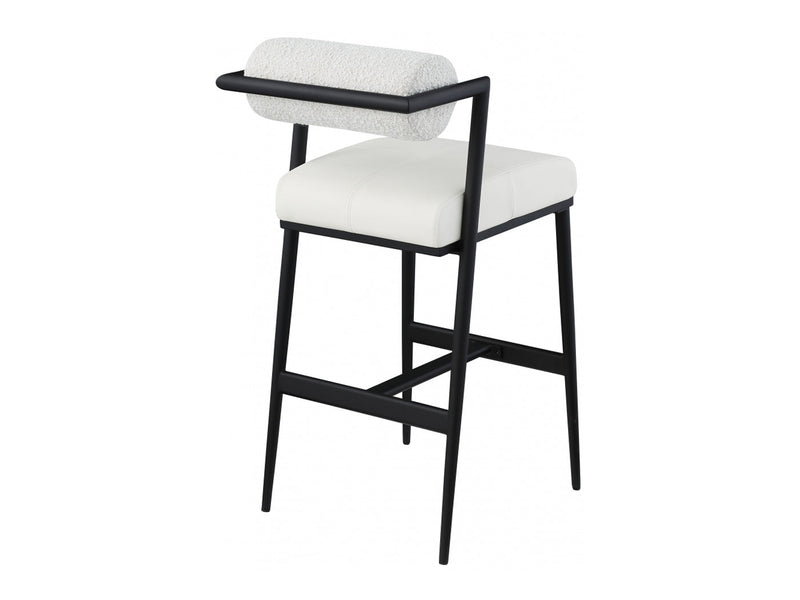 Stryker Boucle & Leather Bar Stool (Set of 2)