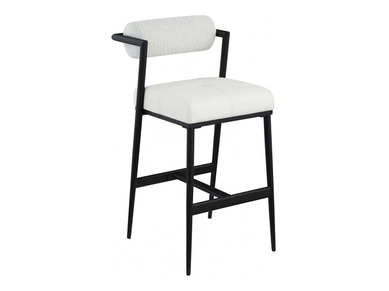 Stryker Boucle & Leather Bar Stool (Set of 2)