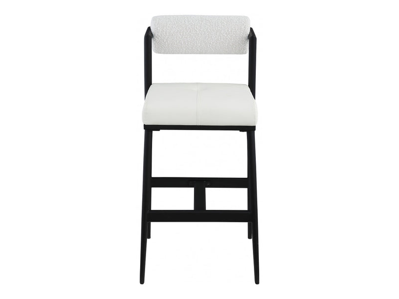 Stryker Boucle & Leather Bar Stool (Set of 2)