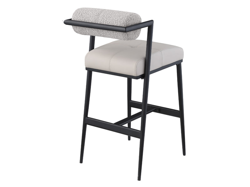 Stryker Boucle & Leather Bar Stool (Set of 2)