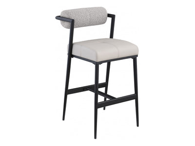 Stryker Boucle & Leather Bar Stool (Set of 2)