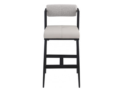 Stryker Boucle & Leather Bar Stool (Set of 2)