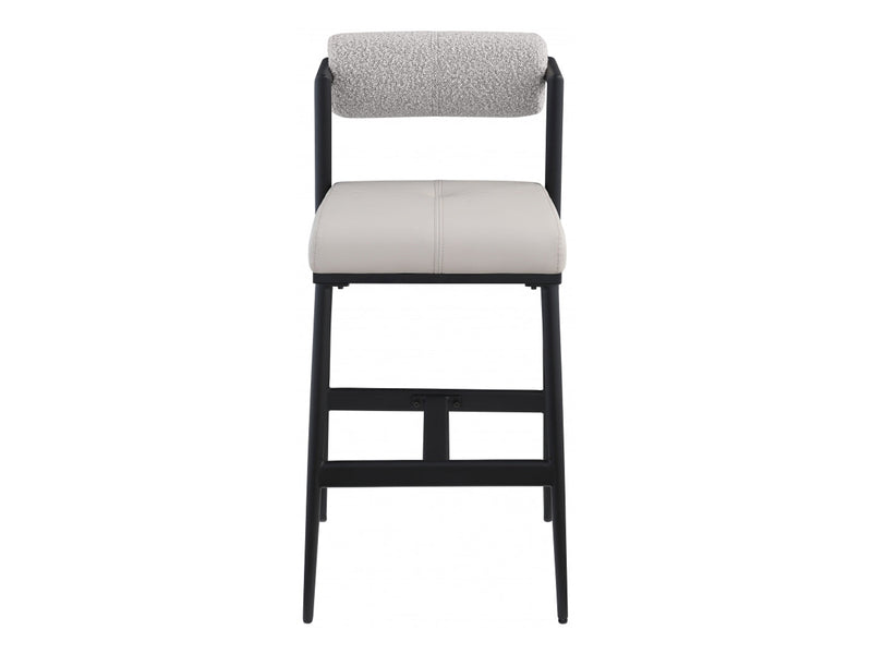 Stryker Boucle & Leather Bar Stool (Set of 2)