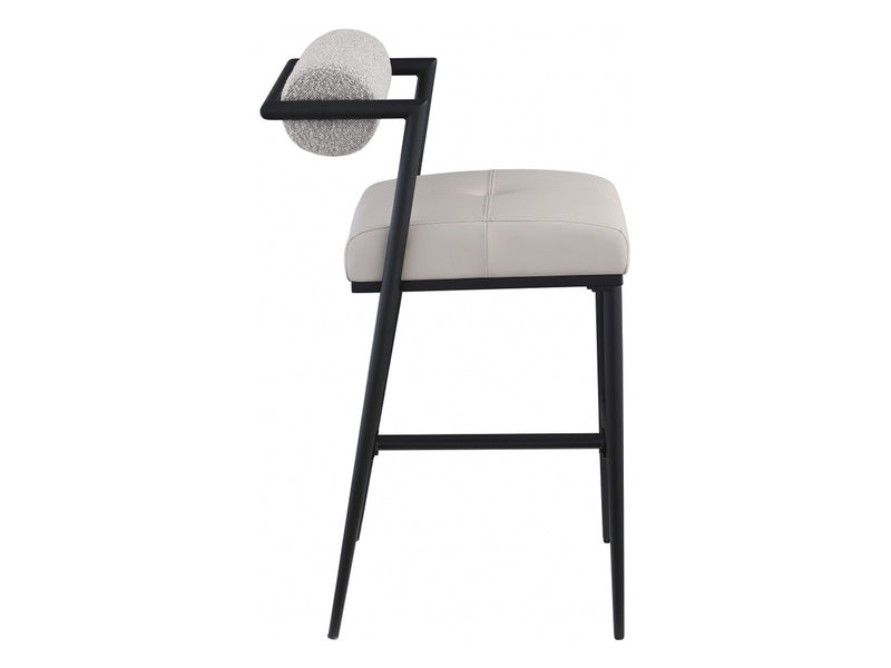 Stryker Boucle & Leather Bar Stool (Set of 2)