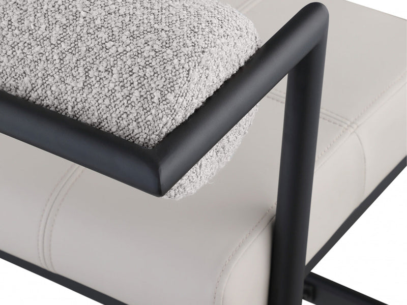 Stryker Boucle & Leather Bar Stool (Set of 2)