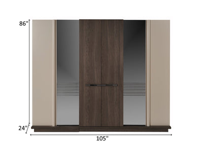 Talya 105" Wide 6 Door Wardrobe