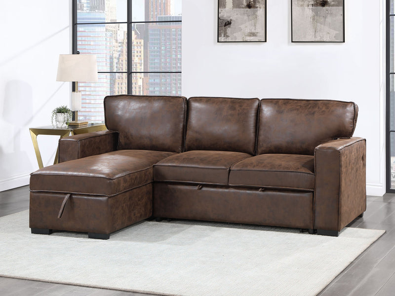 U0203 Convertible Leather Sectional