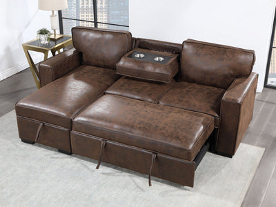 U0203 Convertible Leather Sectional