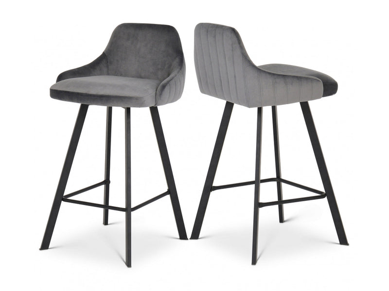 Viviene Velvet Bar Stool (Set of 2)