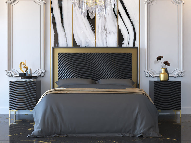 Wave Black Bedroom Set