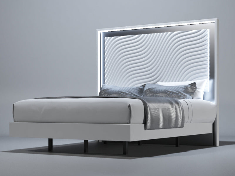 Wave White Bedroom Set